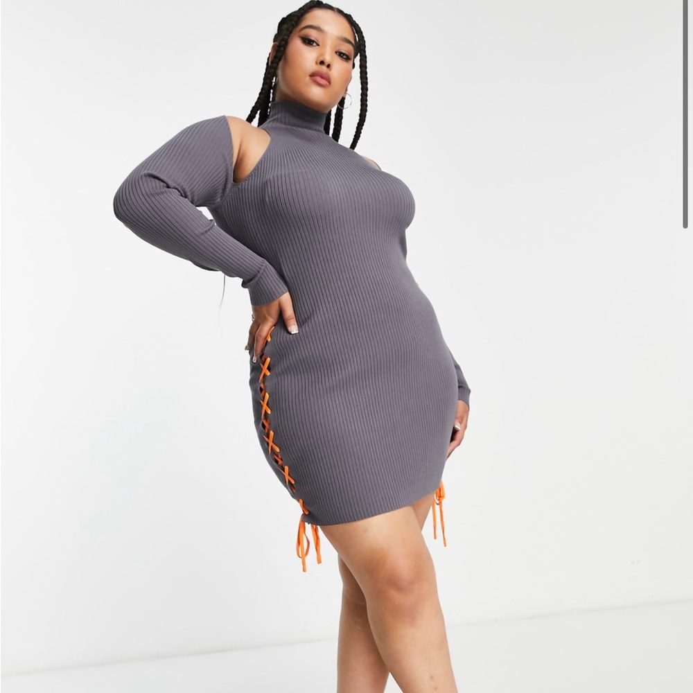 ASOS collusion knit bodycon with lace 2x